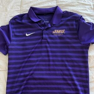 Nike Purple Striped JMU Football Polo